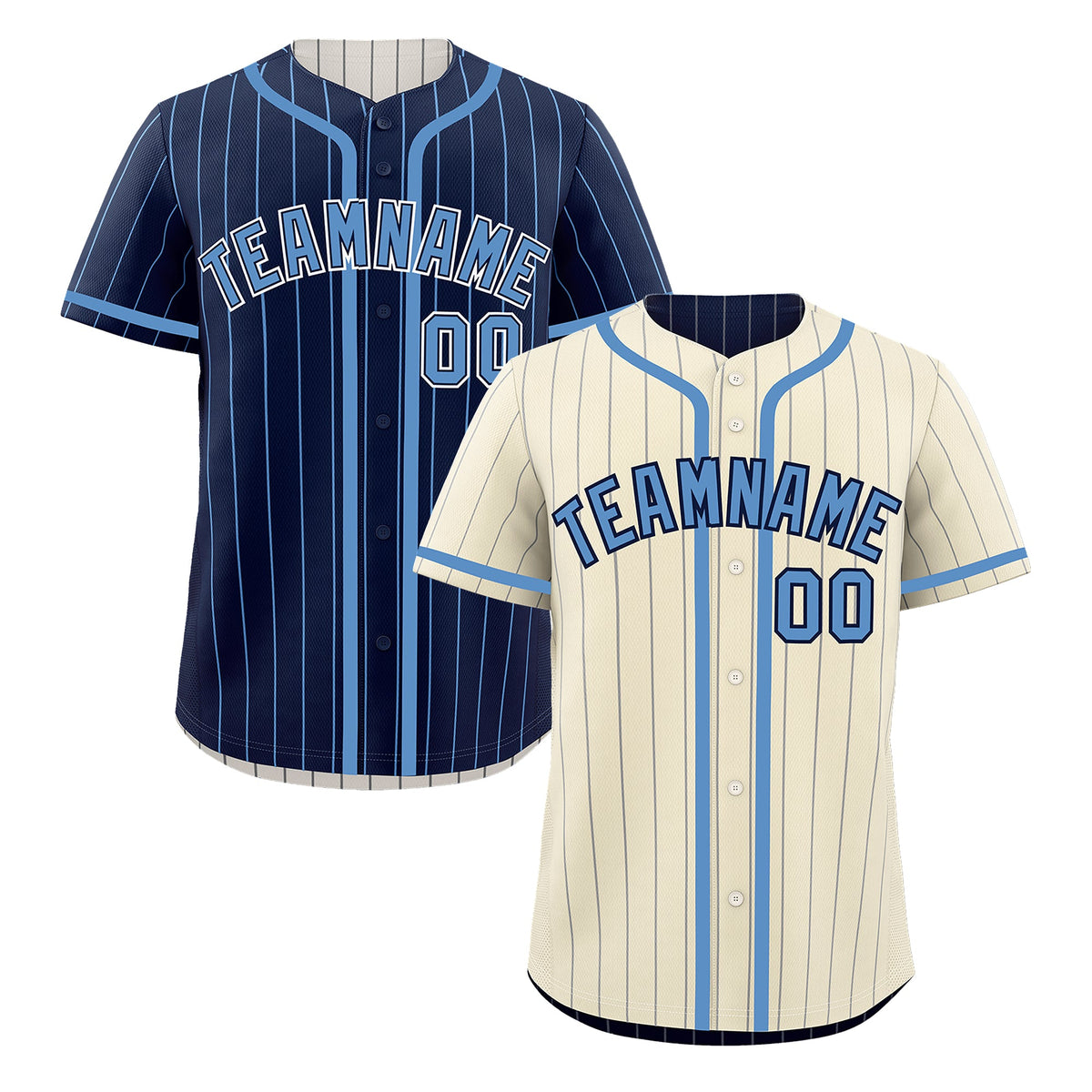 Custom Cream Navy Reversible Stripe Fashion Breathable Baseball Jersey| KXKSHOP
