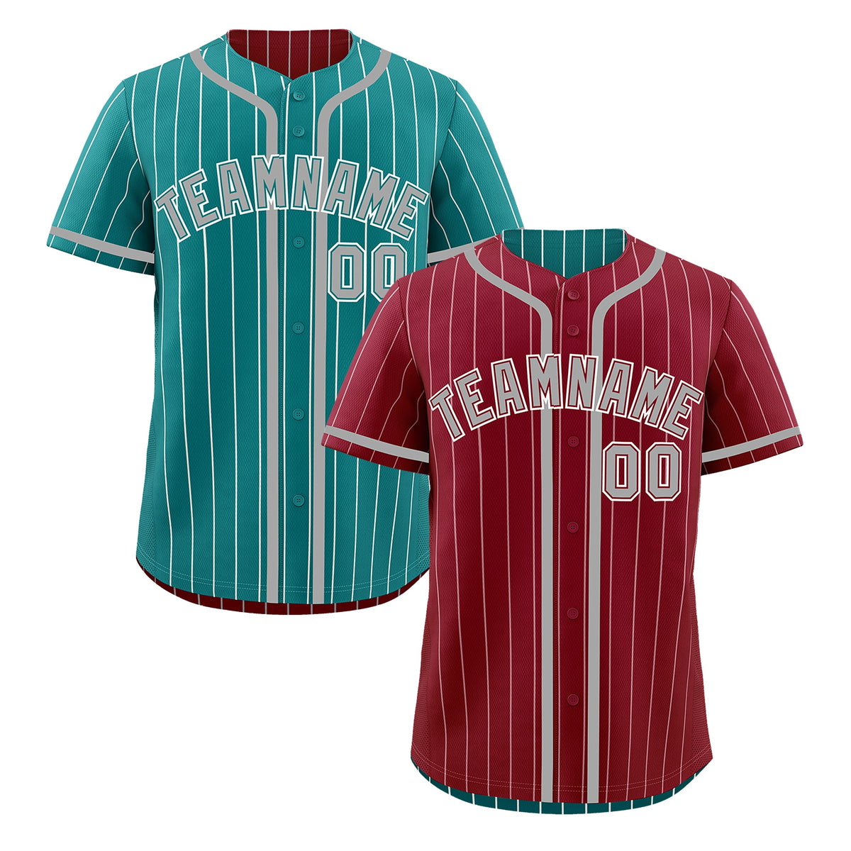 Custom Crimson Teal Reversible Stripe Fashion Lightweight Baseball Jersey| KXKSHOP