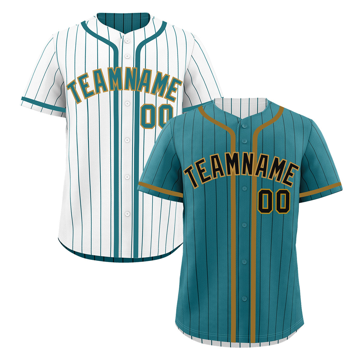 Custom Teal White Reversible Stripe Fashion Lightweight Baseball Jersey| KXKSHOP