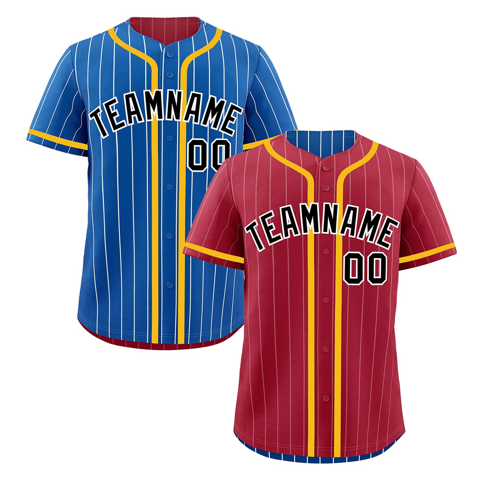 Custom Crimson Royal Reversible Stripe Fashion Breathable Baseball Jersey| KXKSHOP