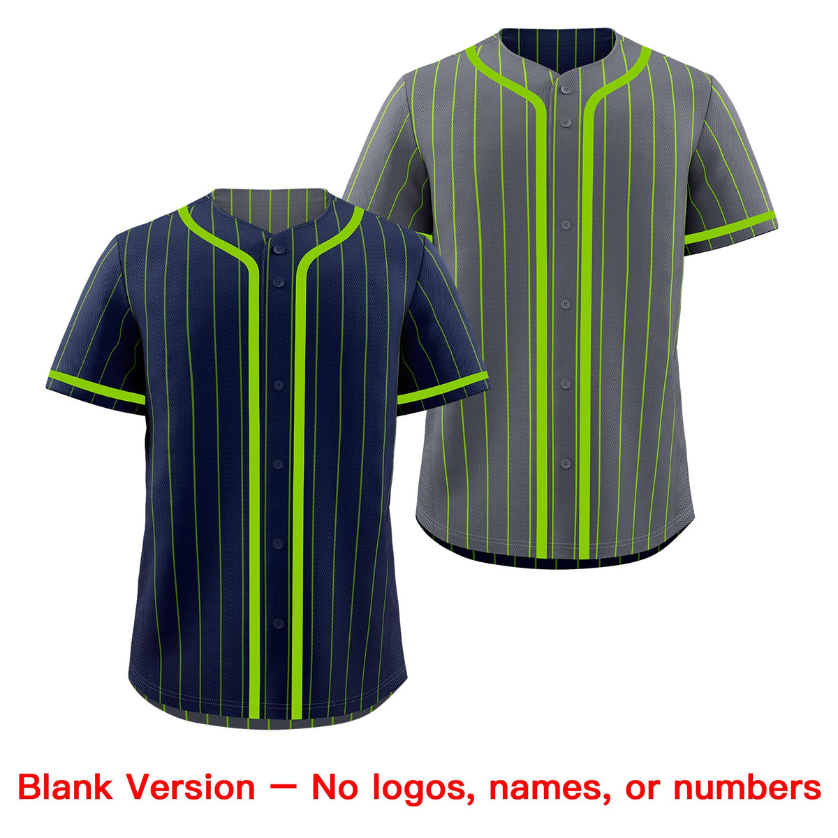 Custom Navy Neon Green Reversible Stripe Fashion Breathable Baseball Jersey| KXKSHOP
