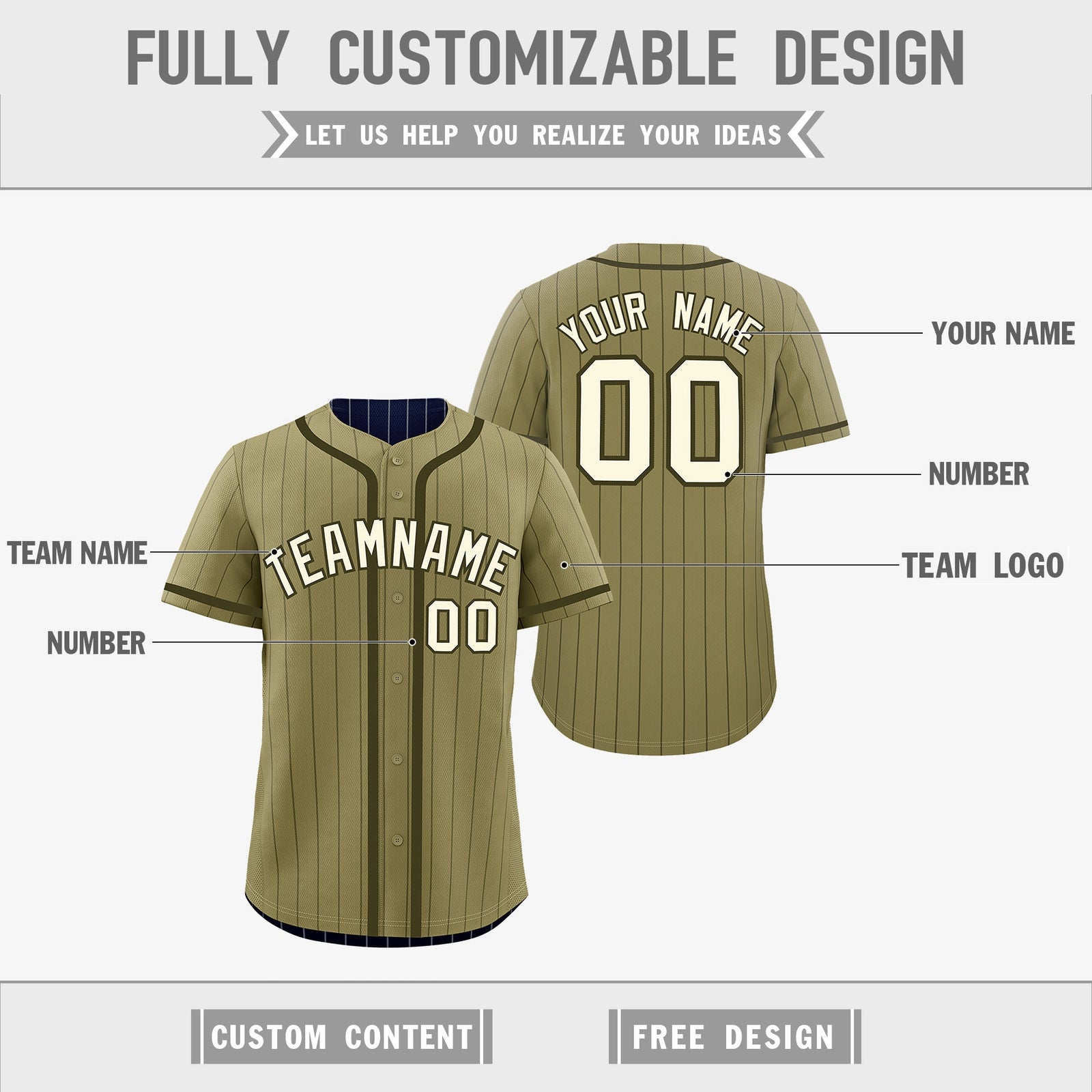 Custom Navy Olive Reversible Stripe Fashion Lightweight Baseball Jersey| KXKSHOP