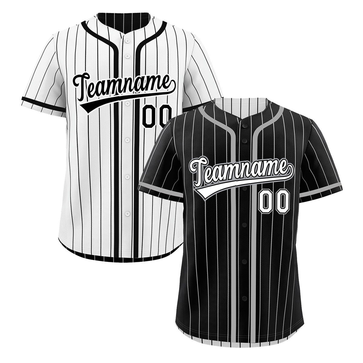 Custom Black White Reversible Stripe Fashion Lightweight Baseball Jersey| KXKSHOP