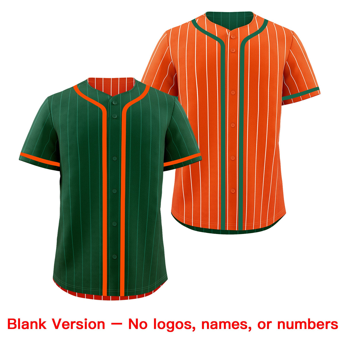 Custom Green Orange Reversible Stripe Fashion Lightweight Baseball Jersey| KXKSHOP