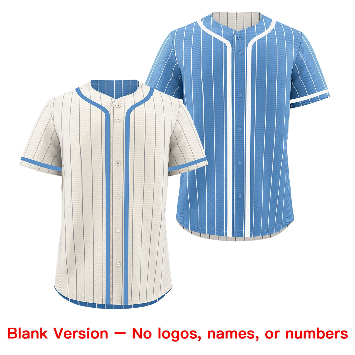 Custom Cream Light Blue Reversible Stripe Fashion Lightweight Baseball Jersey| KXKSHOP