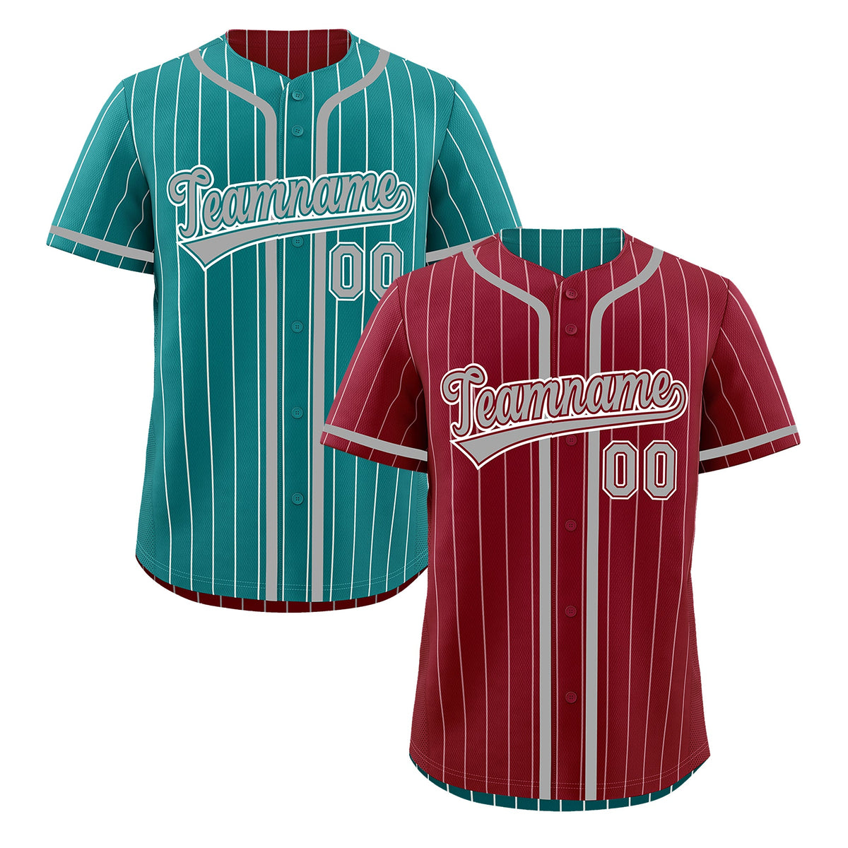 Custom Crimson Teal Reversible Stripe Fashion Lightweight Baseball Jersey| KXKSHOP
