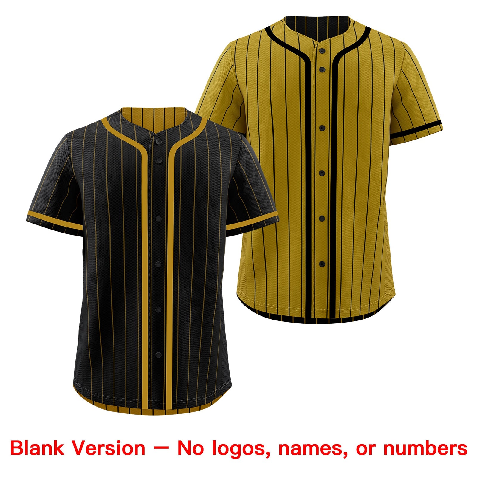 Custom Black Old Gold Reversible Stripe Fashion Breathable Baseball Jersey| KXKSHOP