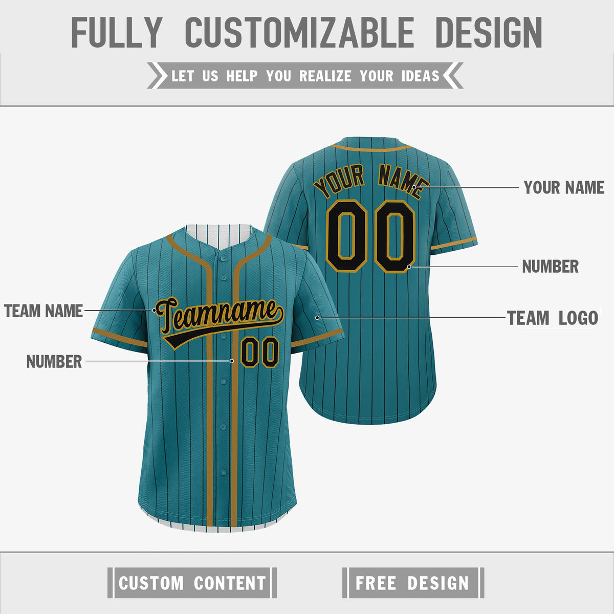 Custom Teal White Reversible Stripe Fashion Lightweight Baseball Jersey| KXKSHOP