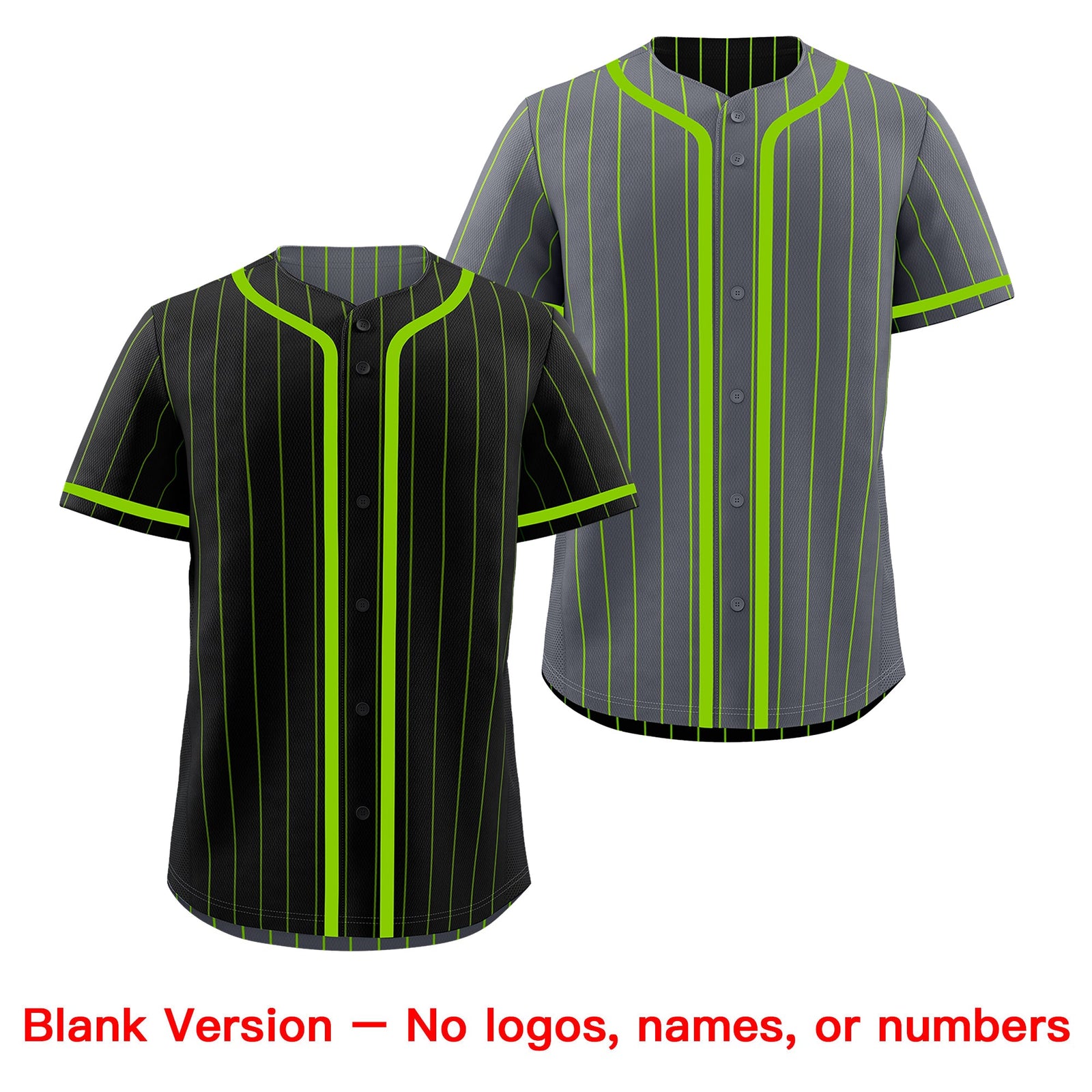 Custom Black Neon Green Reversible Stripe Fashion Lightweight Baseball Jersey| KXKSHOP