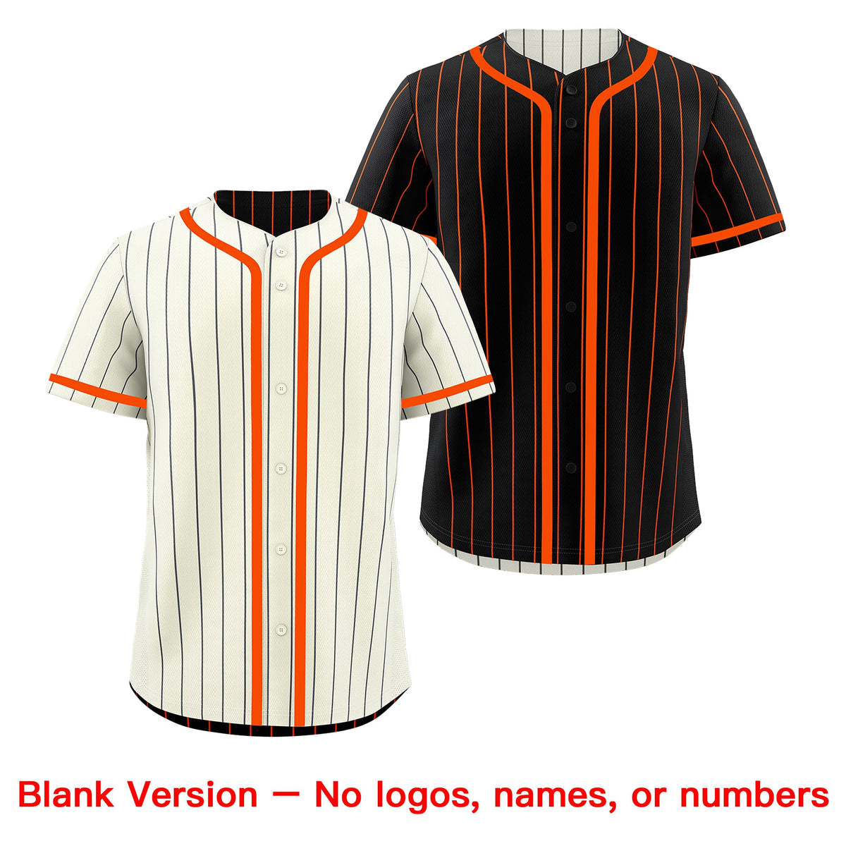 Custom Cream Black Orange Reversible Stripe Fashion Breathable Baseball Jersey| KXKSHOP
