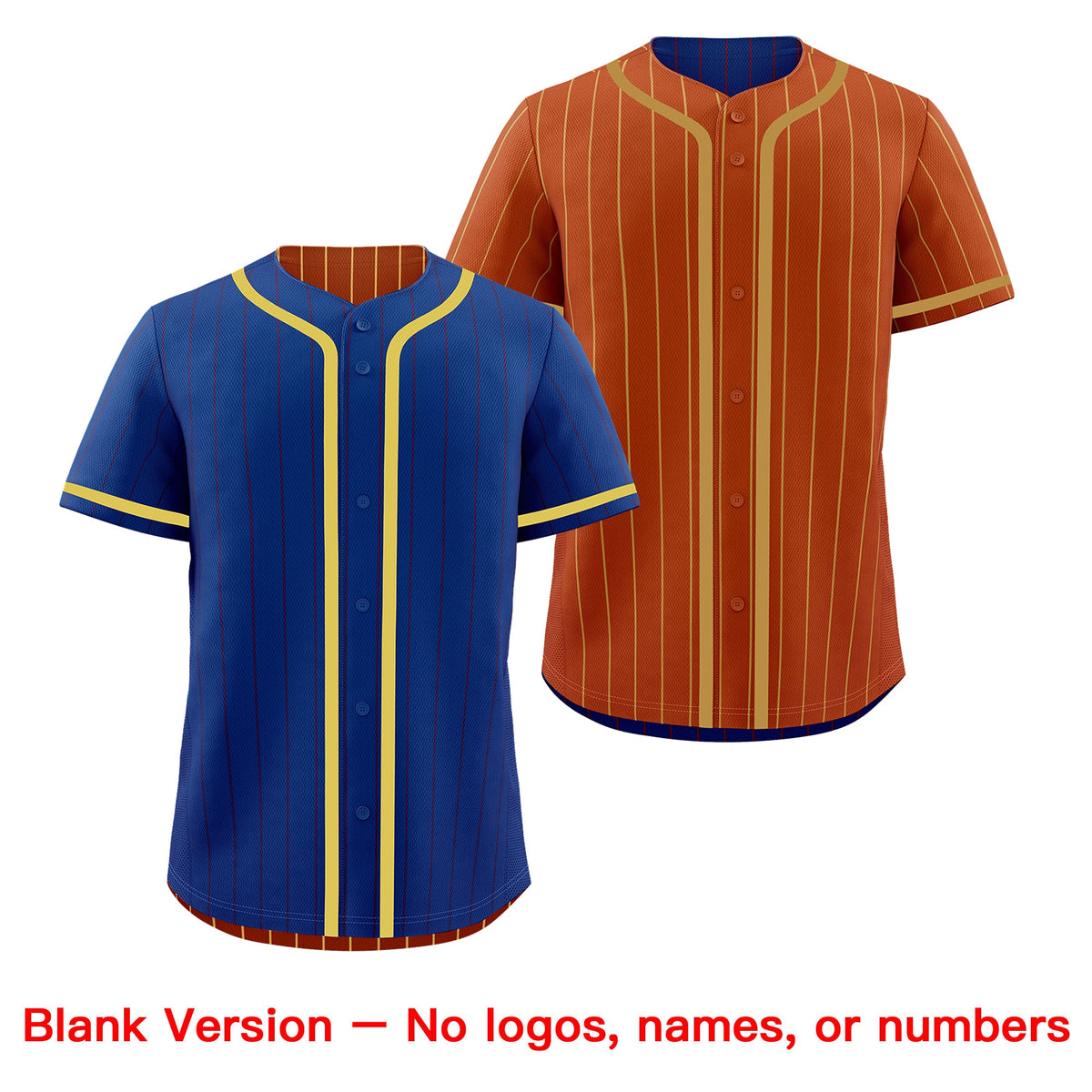 Custom Royal Blue Dark Orange Reversible Stripe Fashion Lightweight Baseball Jersey| KXKSHOP