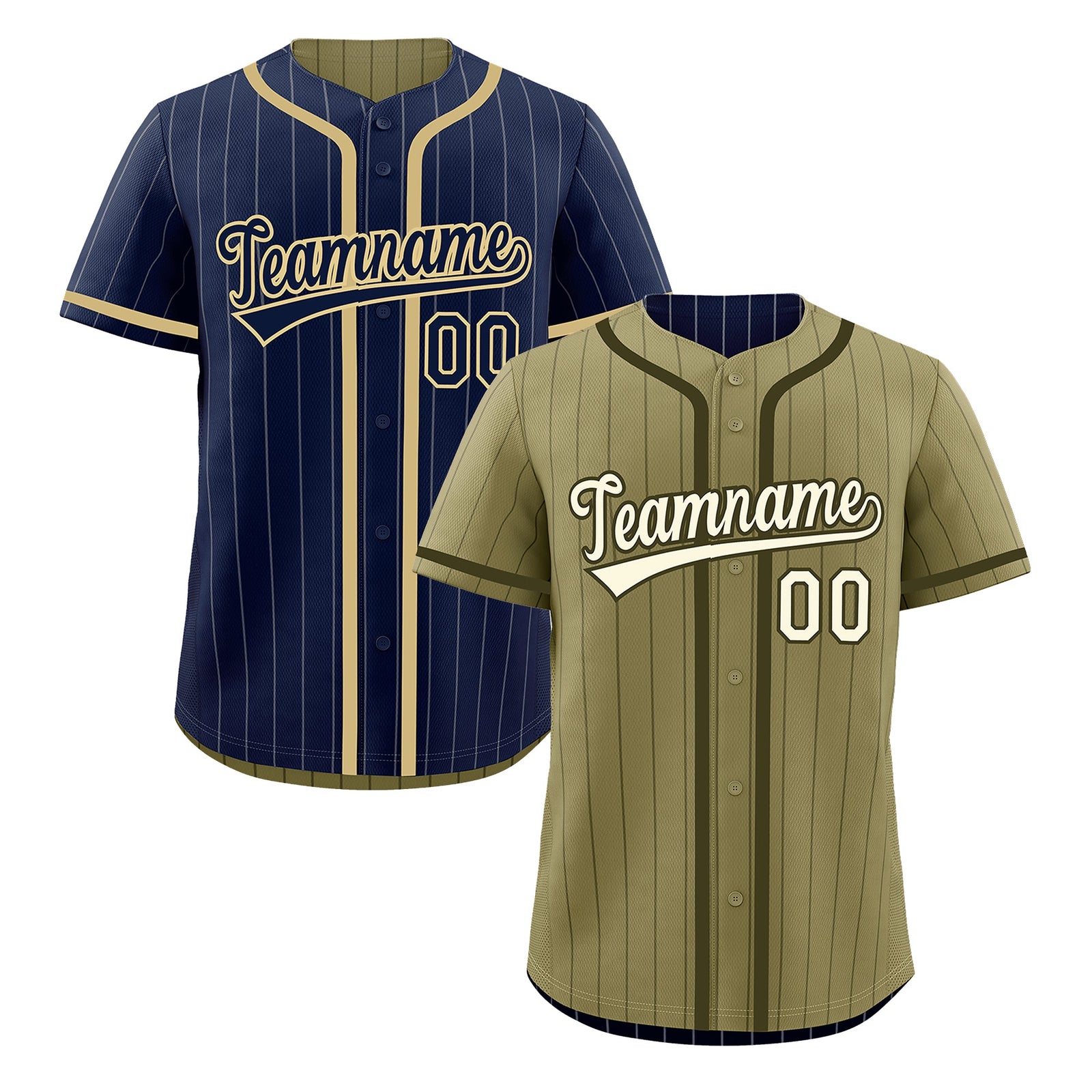 Custom Navy Olive Reversible Stripe Fashion Lightweight Baseball Jersey| KXKSHOP