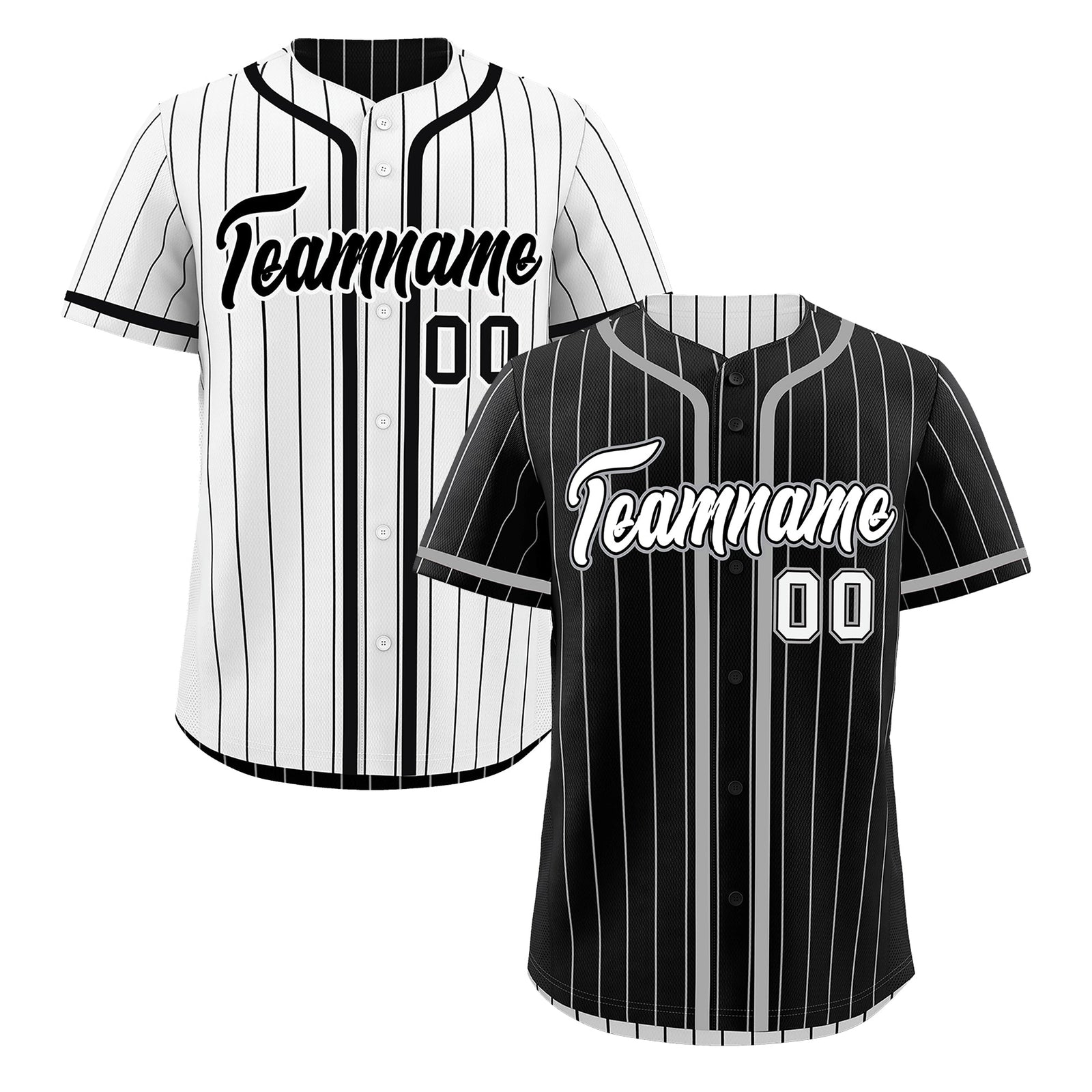 Custom Black White Reversible Stripe Fashion Lightweight Baseball Jersey| KXKSHOP