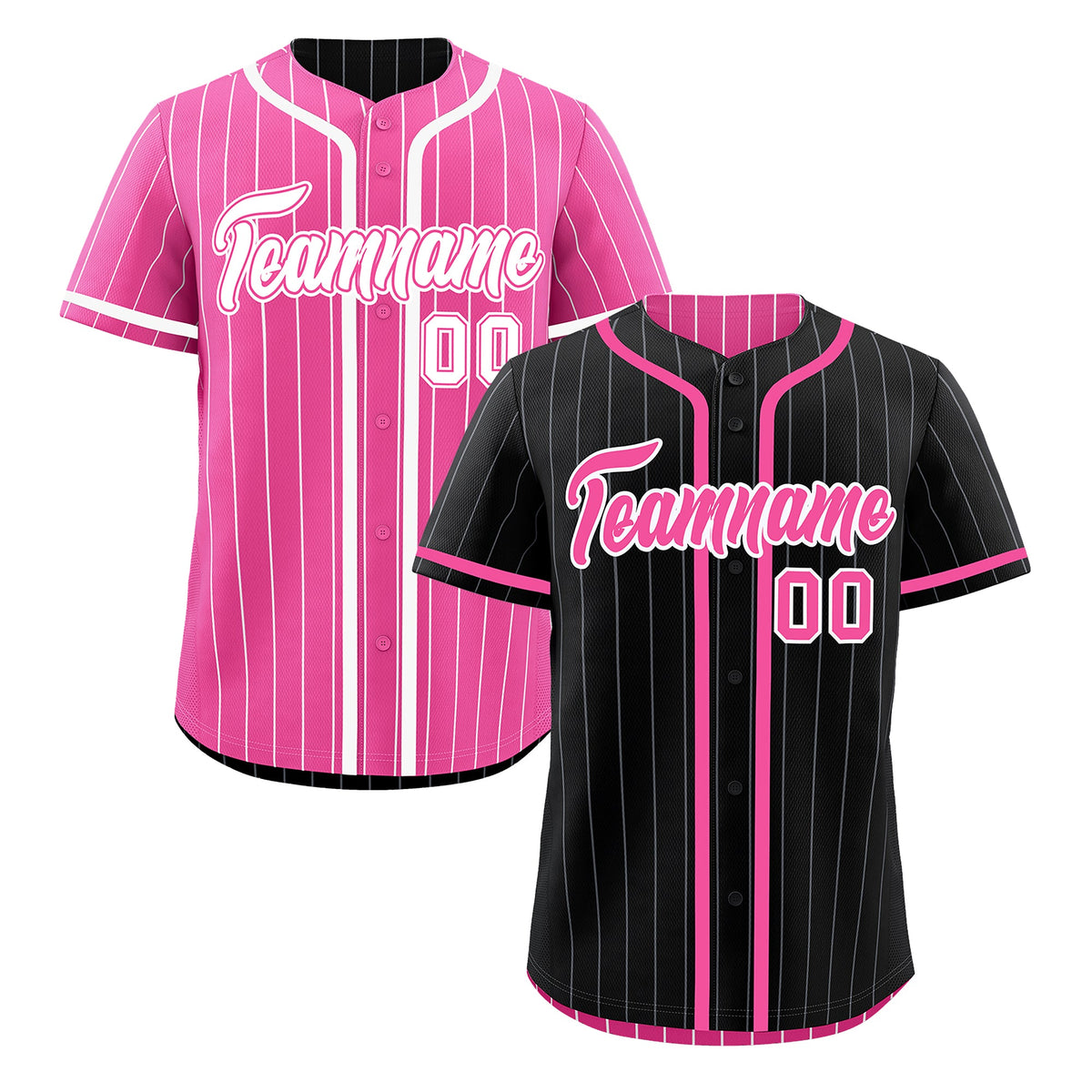 Custom Black Pink Reversible Stripe Fashion Lightweight Baseball Jersey| KXKSHOP