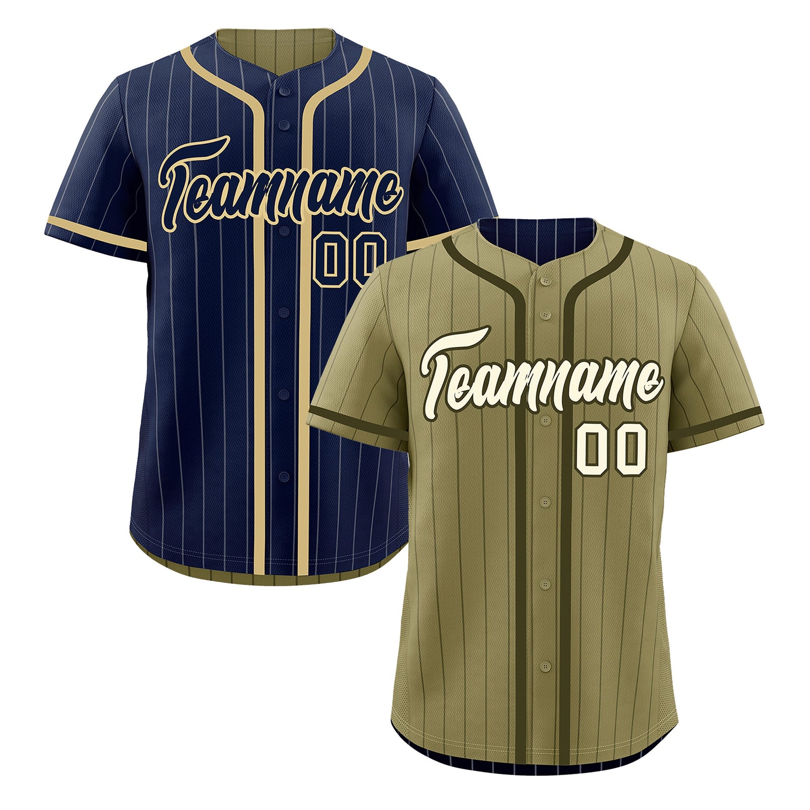 Custom Navy Olive Reversible Stripe Fashion Lightweight Baseball Jersey| KXKSHOP