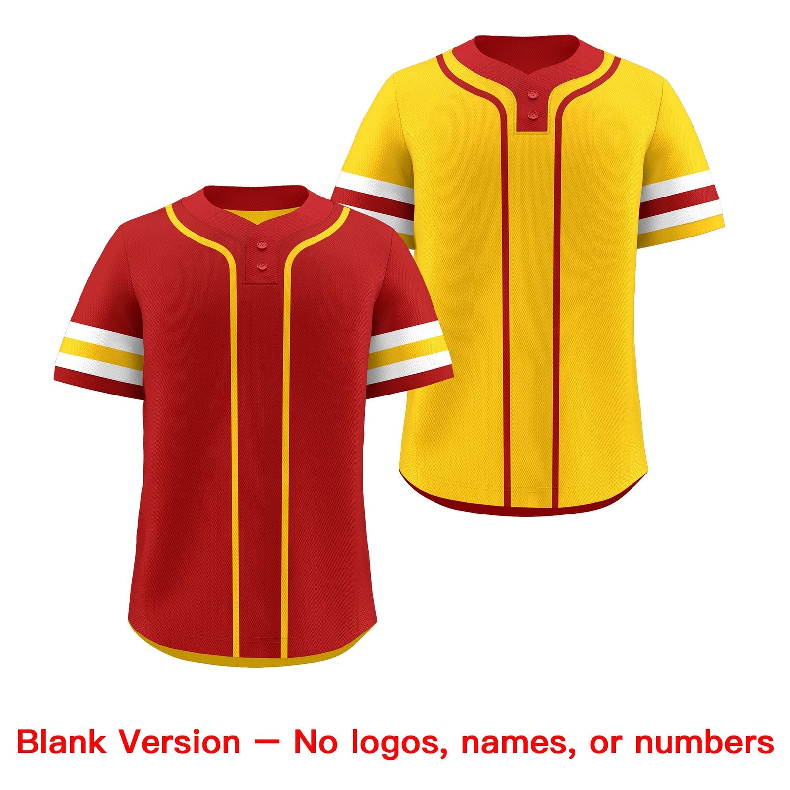 Custom White Gold Red Reversible Classic Style Two-Button Baseball Jersey| KXKSHOP