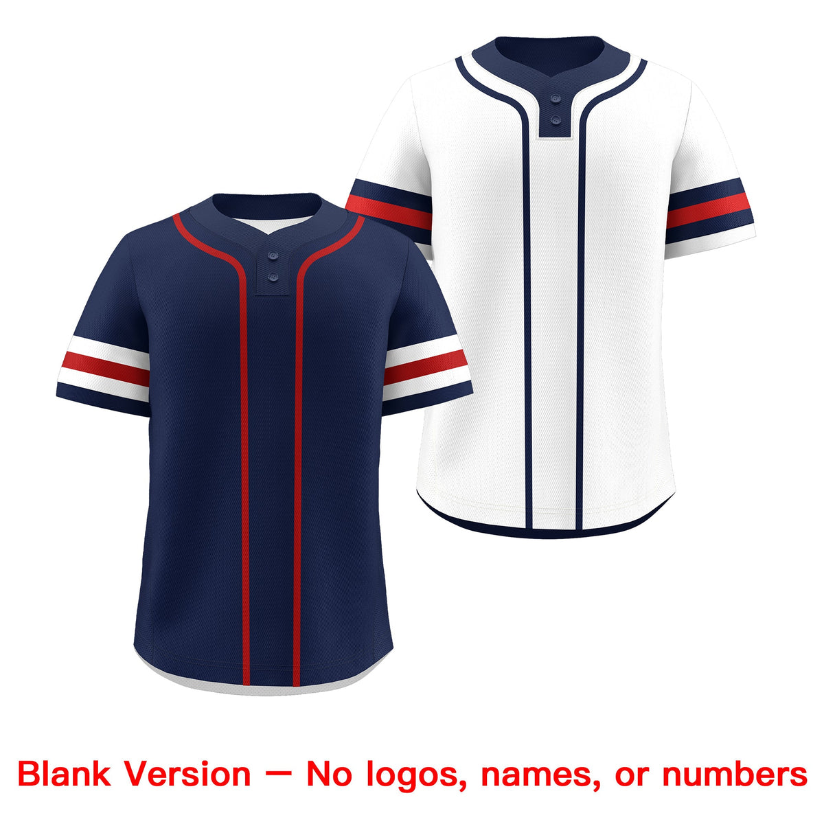 Custom White Red Navy Reversible Classic Style Two-Button Baseball Jersey| KXKSHOP