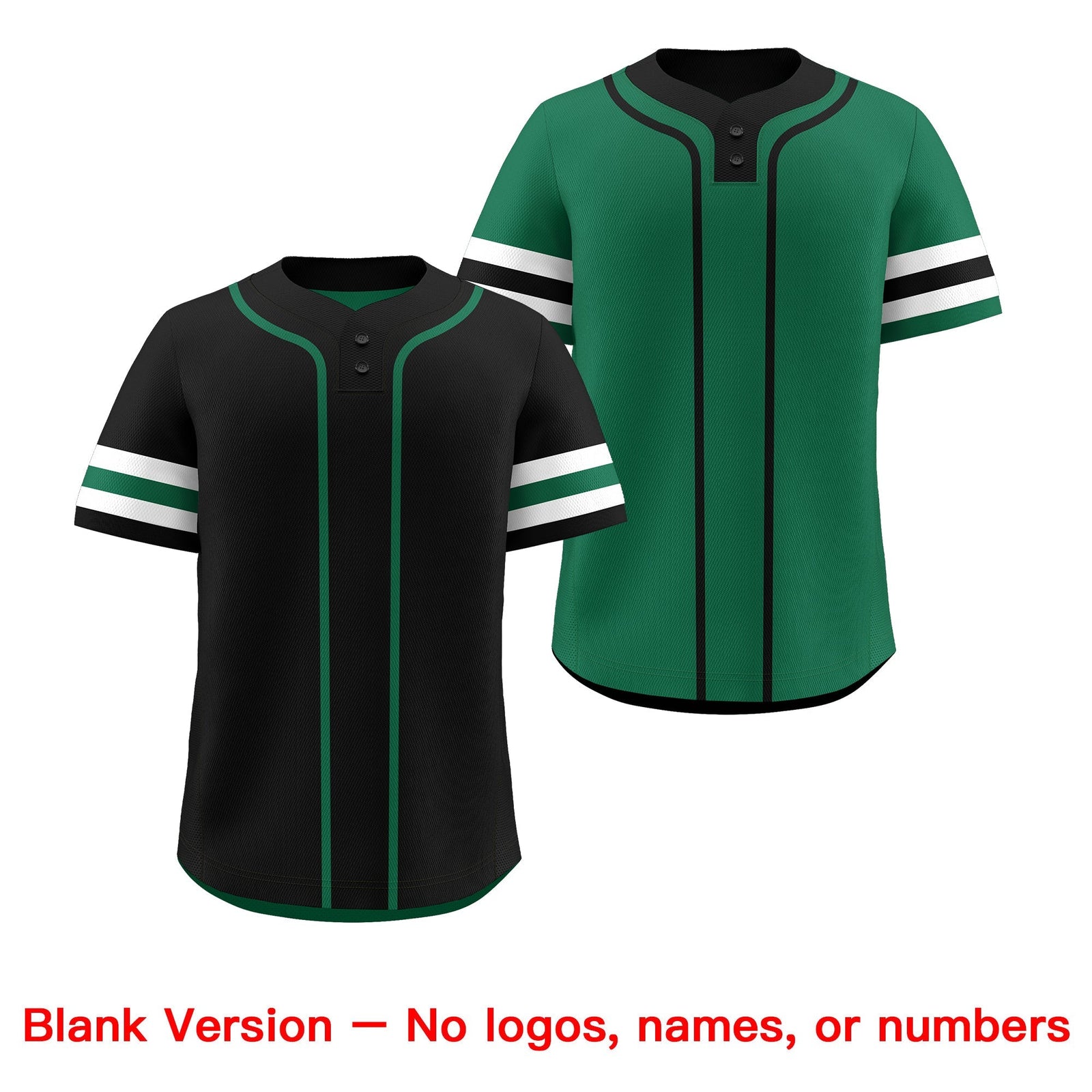 Custom White Kelly Green Black Reversible Classic Style Two-Button Baseball Jersey| KXKSHOP