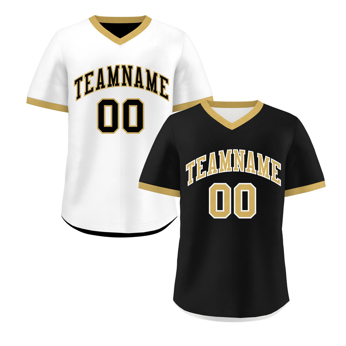 Custom White Black Old Gold Reversible Classic Style Lightweight Baseball Jersey| KXKSHOP