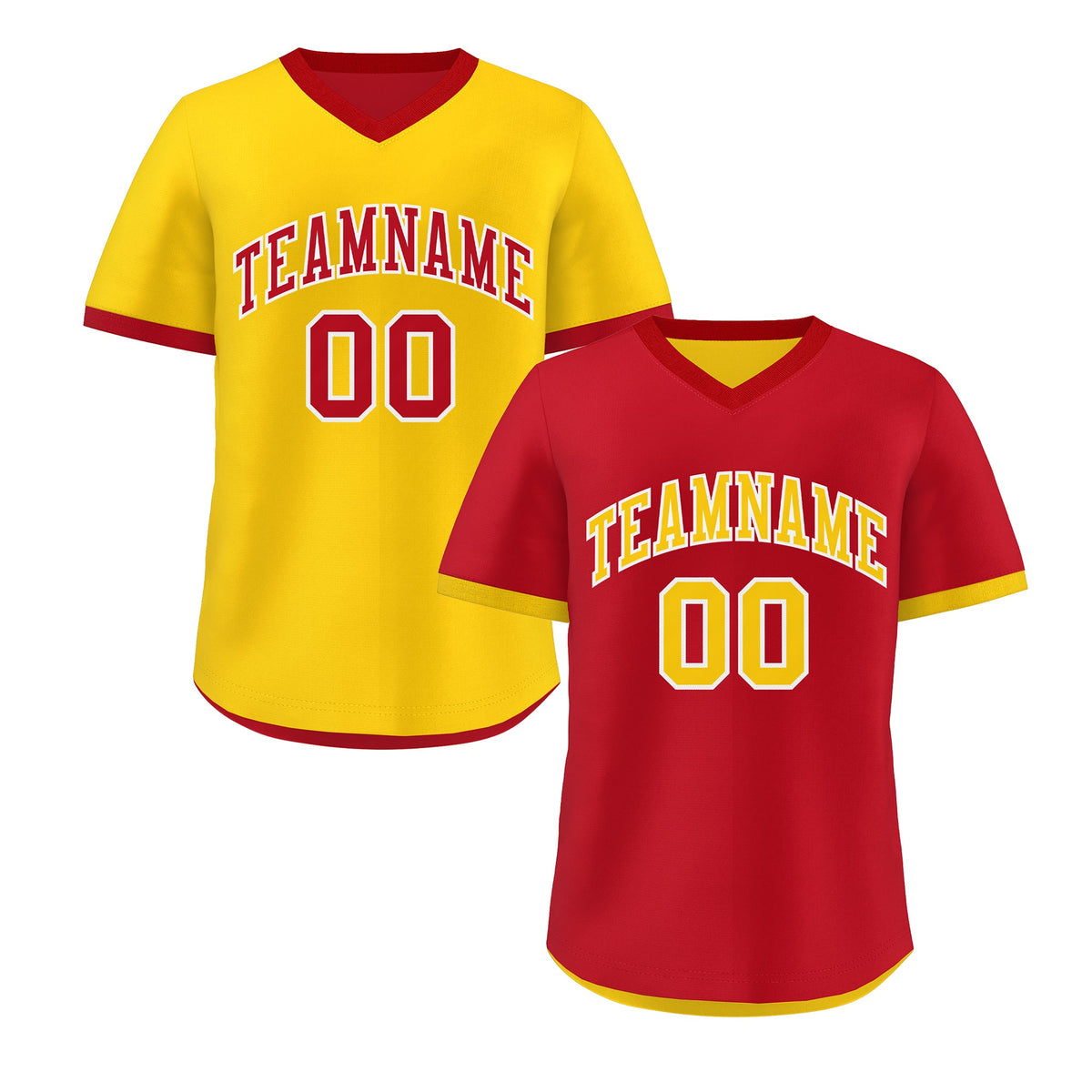 Custom Gold Red Reversible Classic Style Lightweight Baseball Jersey| KXKSHOP