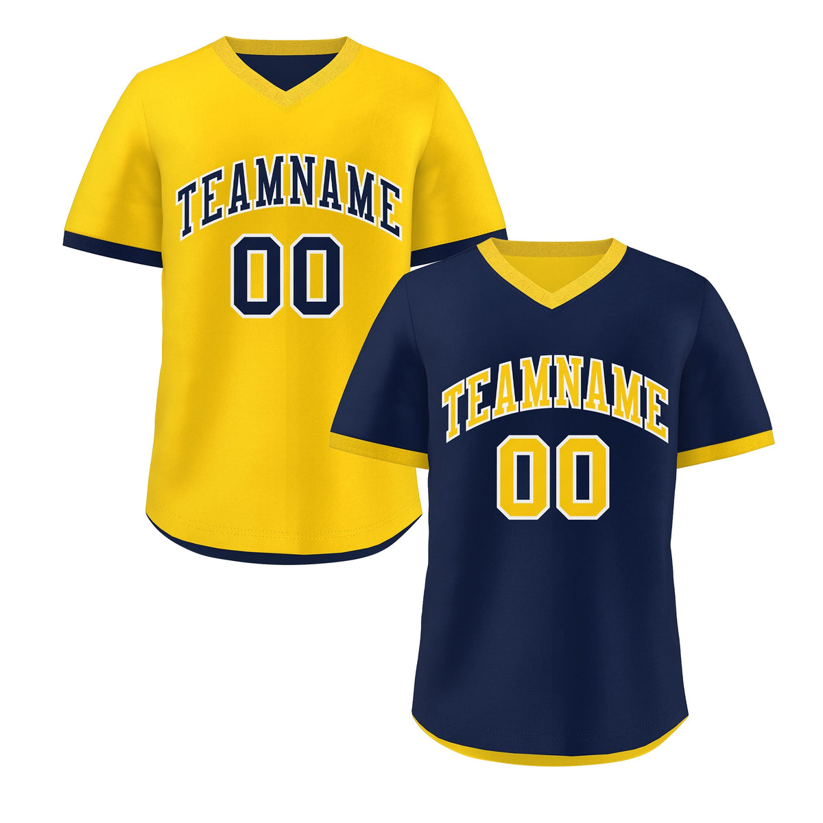 Custom Navy Gold White Reversible Classic Style Lightweight Baseball Jersey| KXKSHOP