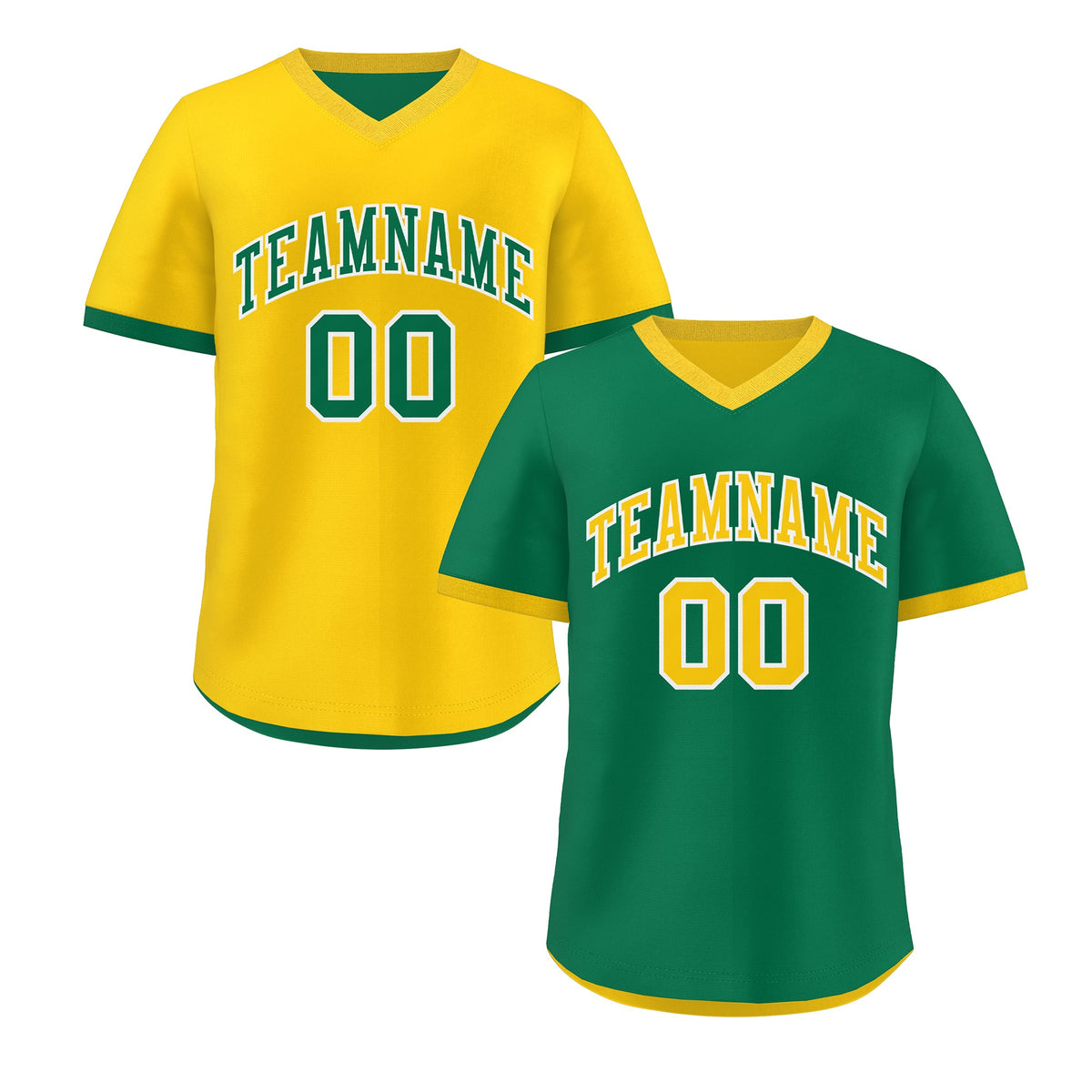 Custom Kelly Green Gold Reversible Classic Style Quick Dry Baseball Jersey| KXKSHOP