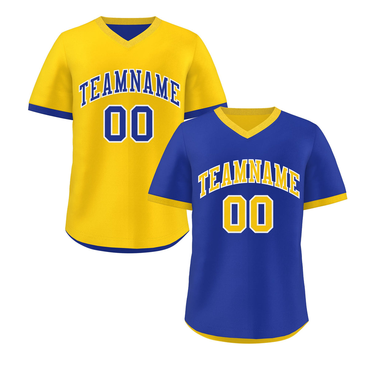 Custom Gold Royal Blue Reversible Classic Style Breathable Baseball Jersey| KXKSHOP
