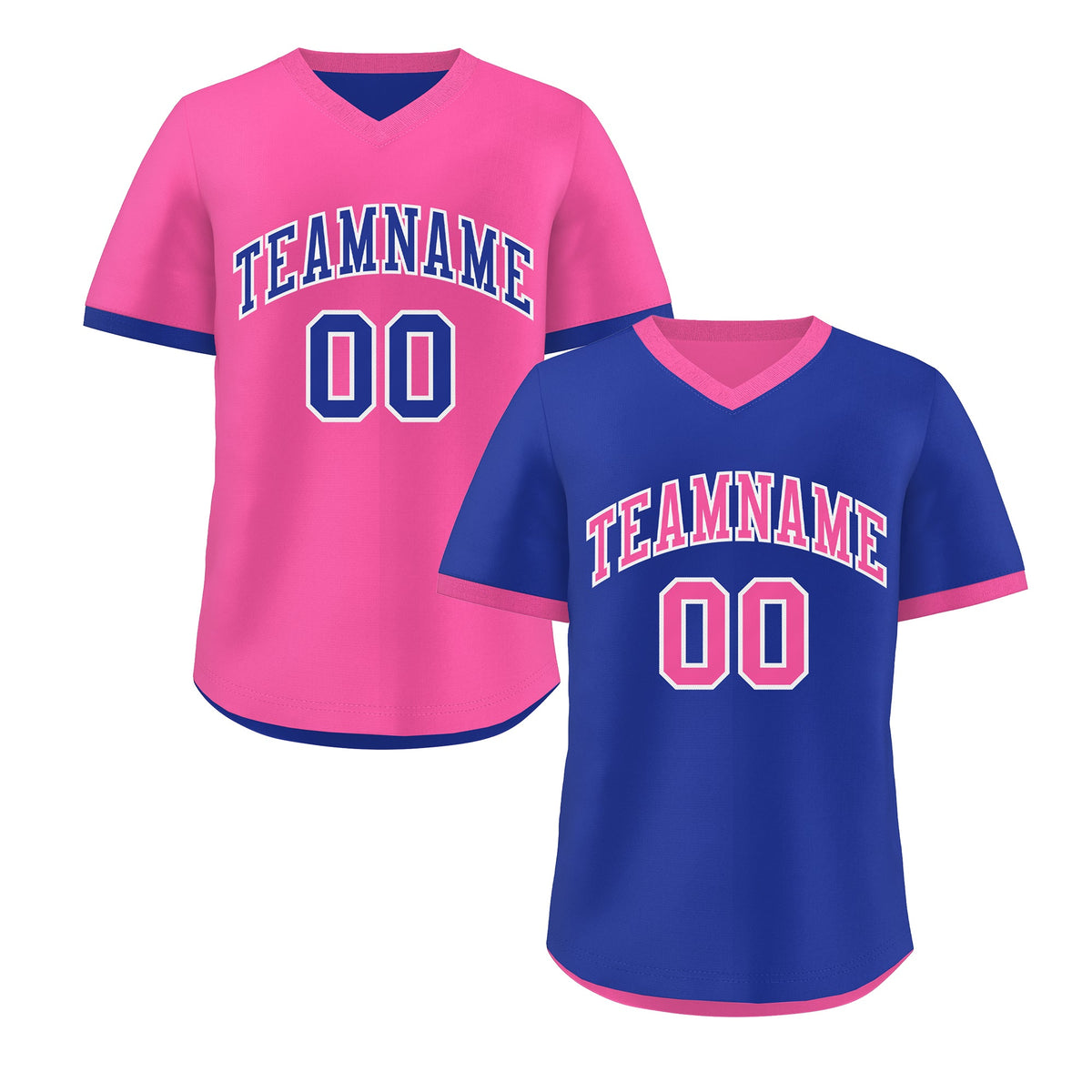 Custom Pink Royal Blue Reversible Classic Style Quick Dry Baseball Jersey| KXKSHOP