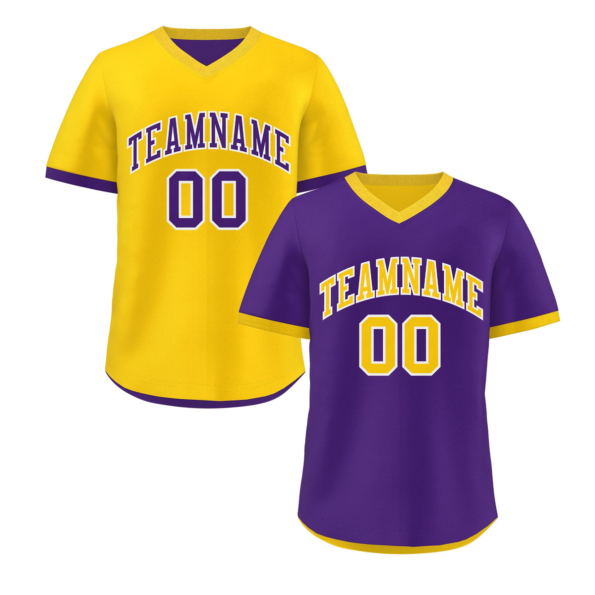 Custom Purple Gold Reversible Classic Style Breathable Baseball Jersey| KXKSHOP