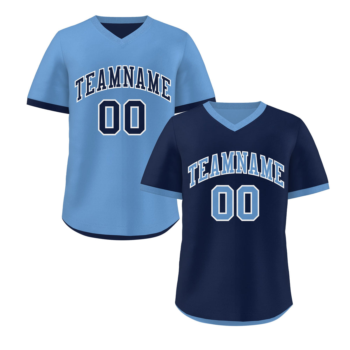 Custom Light Blue Navy Reversible Classic Style Lightweight Baseball Jersey| KXKSHOP