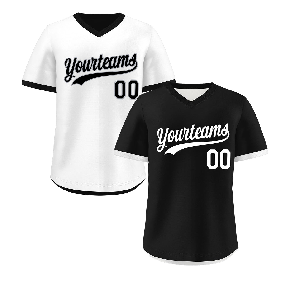 Custom Black White Reversible Classic Style Breathable Baseball Jersey| KXKSHOP
