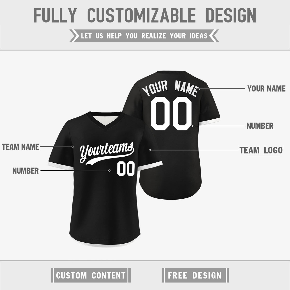 Custom Black White Reversible Classic Style Breathable Baseball Jersey| KXKSHOP