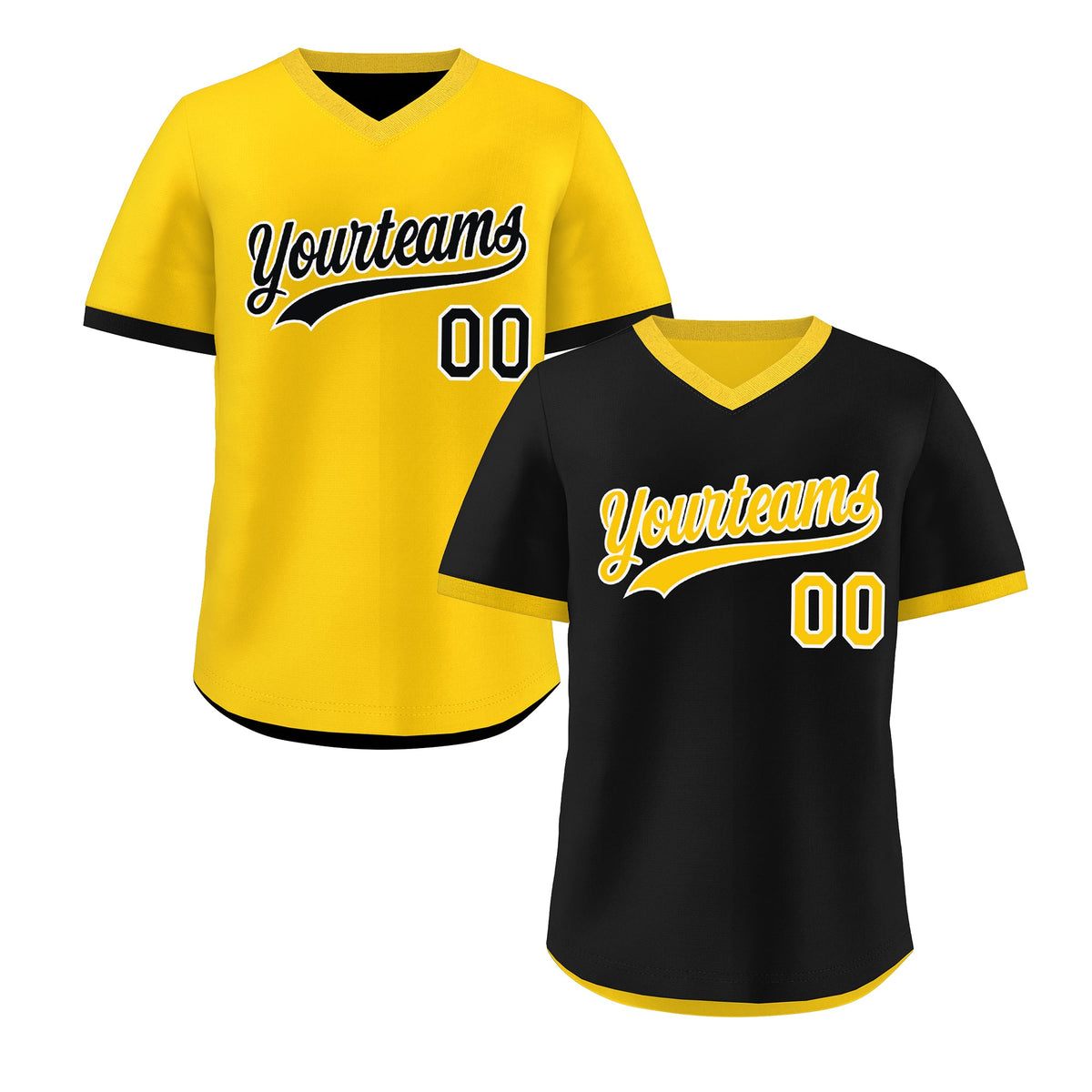 Custom Gold Black Reversible Classic Style Quick Dry Baseball Jersey| KXKSHOP