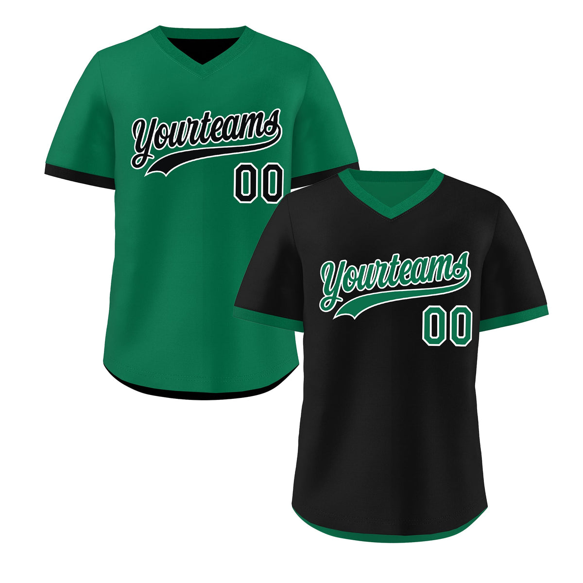 Custom Kelly Green Black Reversible Classic Style Lightweight Baseball Jersey| KXKSHOP
