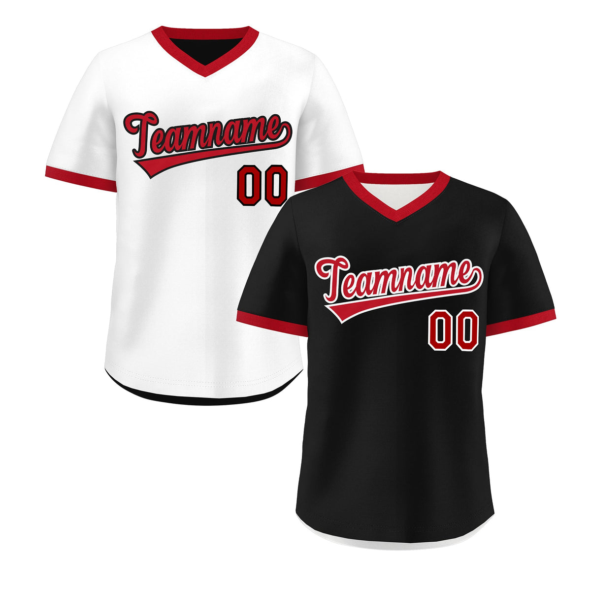 Custom White Black Red Reversible Classic Style Quick Dry Baseball Jersey| KXKSHOP