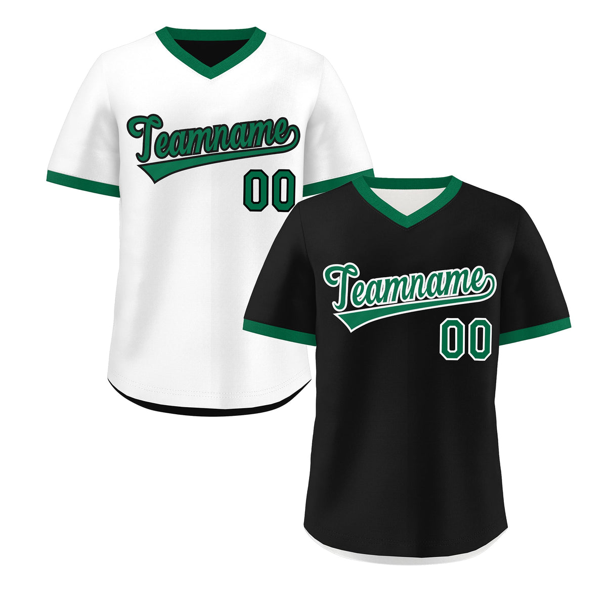 Custom White Black Kelly Green Reversible Classic Style Breathable Baseball Jersey| KXKSHOP