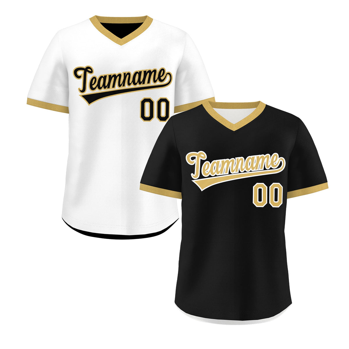 Custom White Black Old Gold Reversible Classic Style Lightweight Baseball Jersey| KXKSHOP