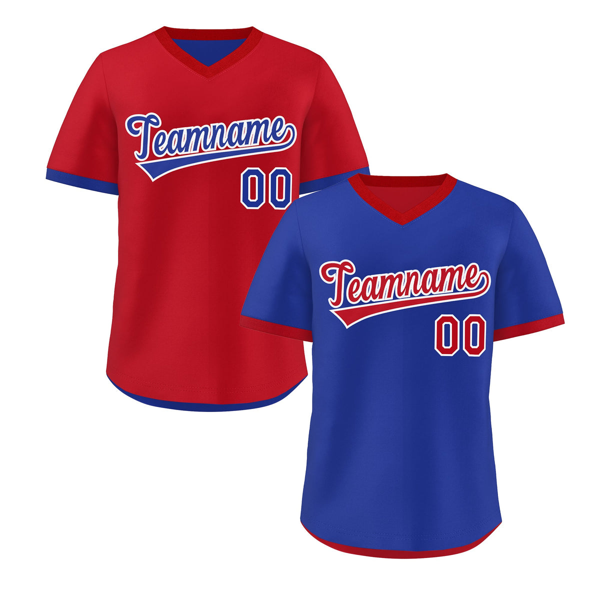 Custom Royal Blue Red Reversible Classic Style Quick Dry Baseball Jersey| KXKSHOP