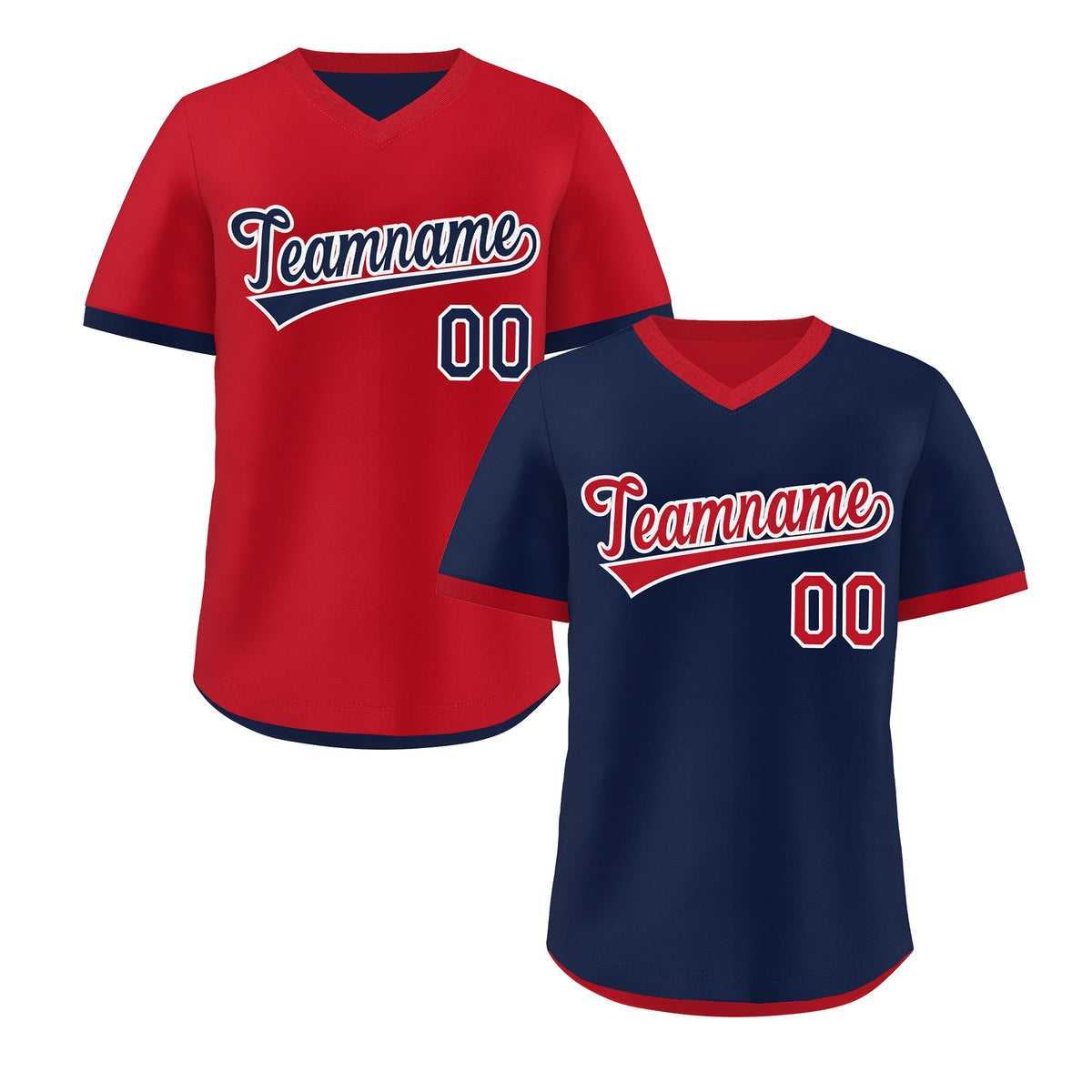 Custom Red Navy Reversible Classic Style Quick Dry Baseball Jersey| KXKSHOP