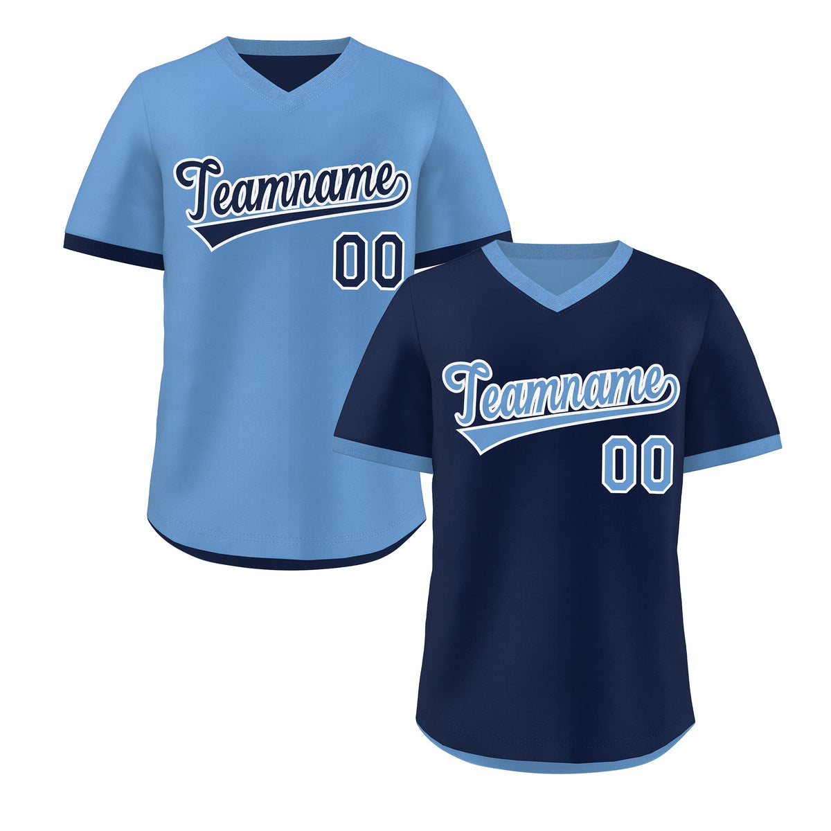 Custom Light Blue Navy Reversible Classic Style Lightweight Baseball Jersey| KXKSHOP