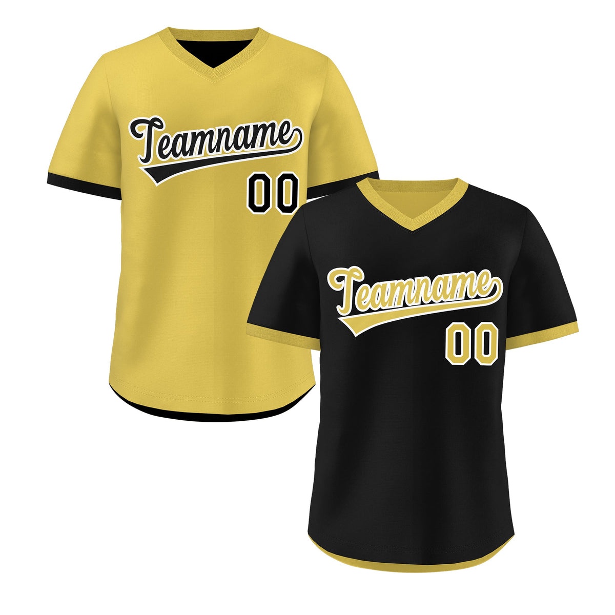 Custom Old Gold Black Reversible Classic Style Lightweight Baseball Jersey| KXKSHOP