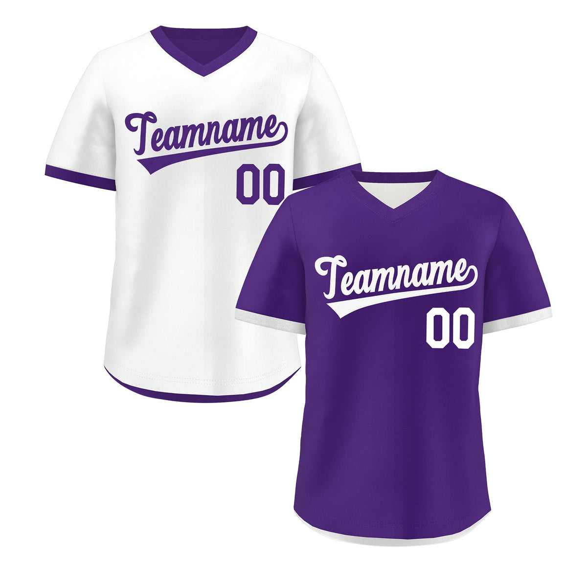 Custom Purple White Reversible Classic Style Breathable Baseball Jersey| KXKSHOP