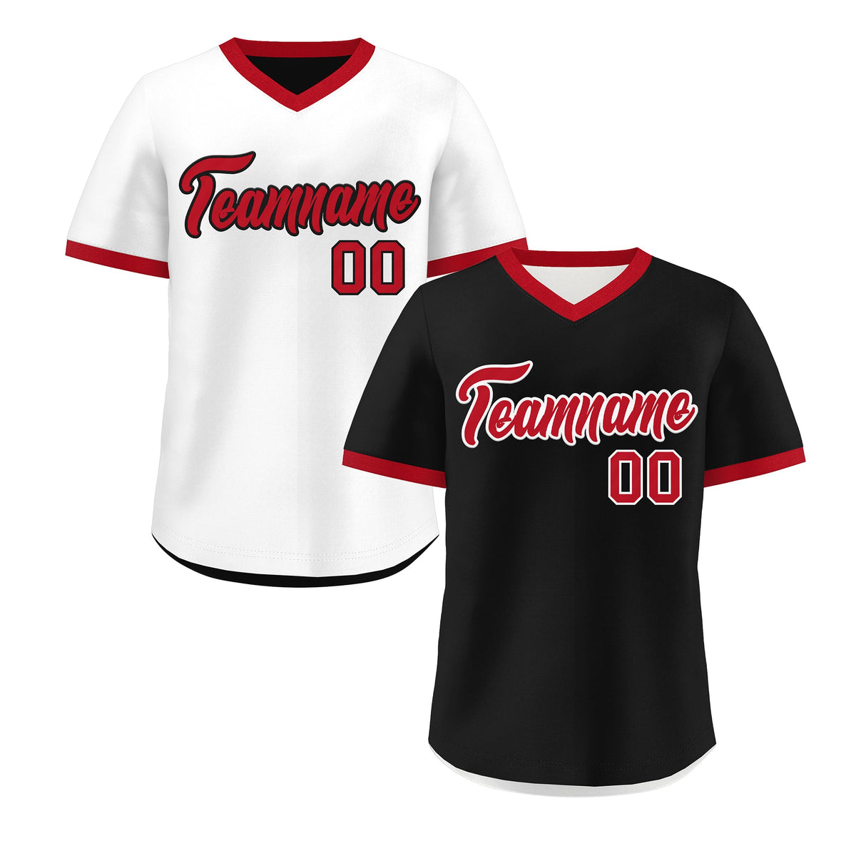 Custom White Black Red Reversible Classic Style Quick Dry Baseball Jersey| KXKSHOP
