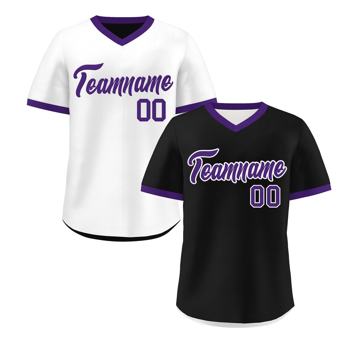 Custom White Black Purple Reversible Classic Style Quick Dry Baseball Jersey| KXKSHOP