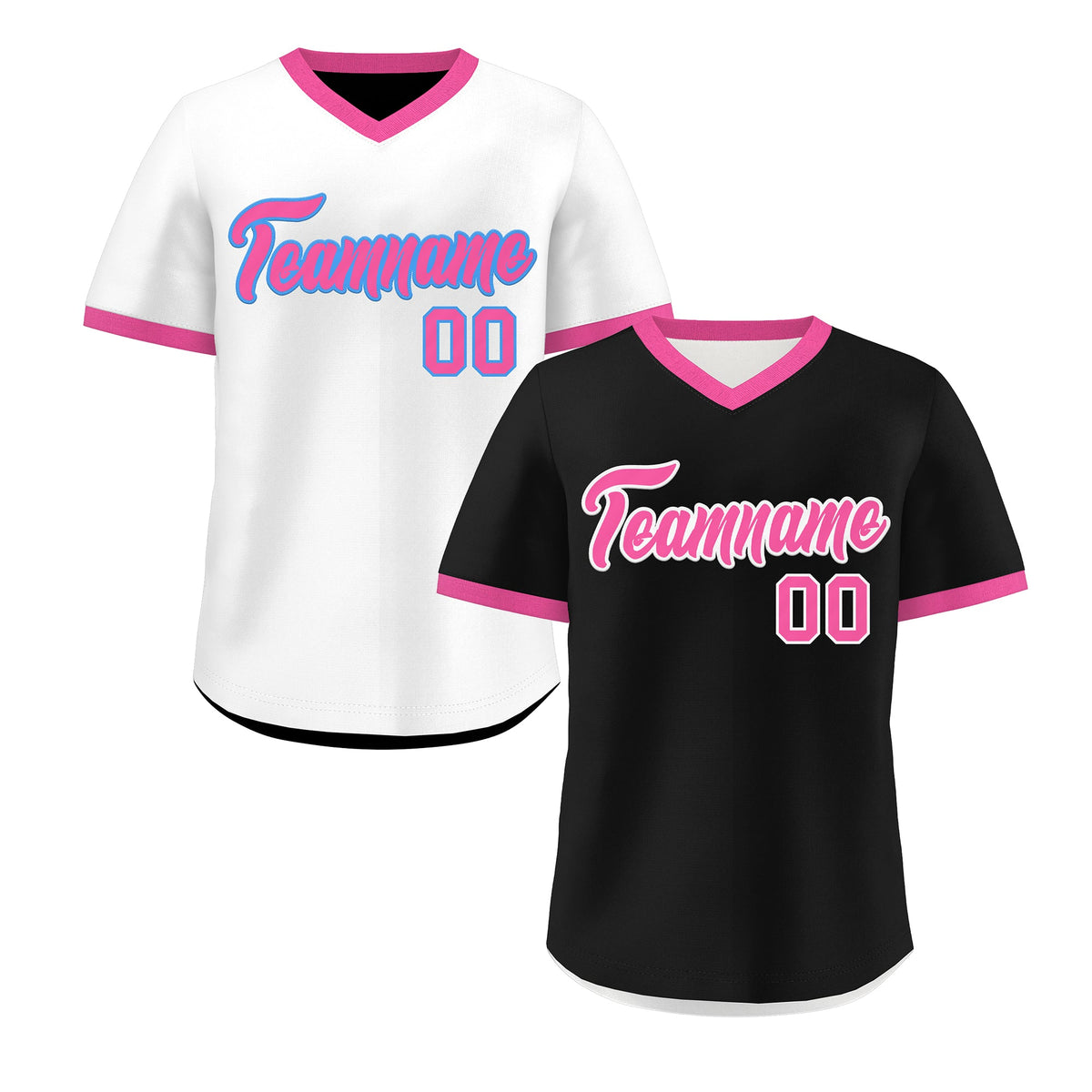 Custom White Black Pink Reversible Classic Style Breathable Baseball Jersey| KXKSHOP