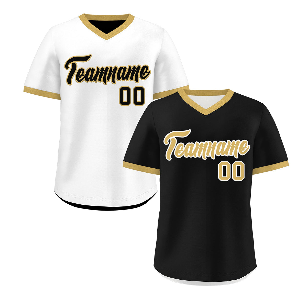Custom White Black Old Gold Reversible Classic Style Lightweight Baseball Jersey| KXKSHOP