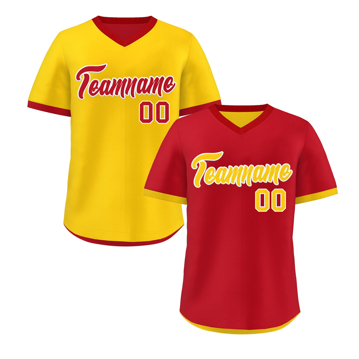 Custom Gold Red Reversible Classic Style Lightweight Baseball Jersey| KXKSHOP