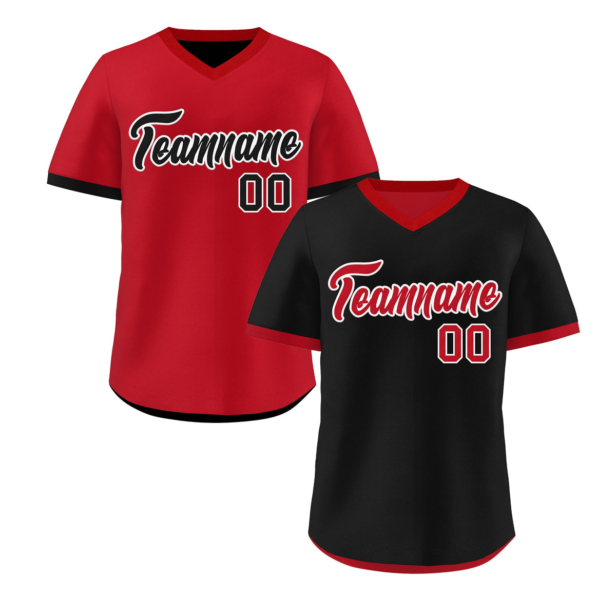 Custom Red Black Reversible Classic Style Breathable Baseball Jersey| KXKSHOP