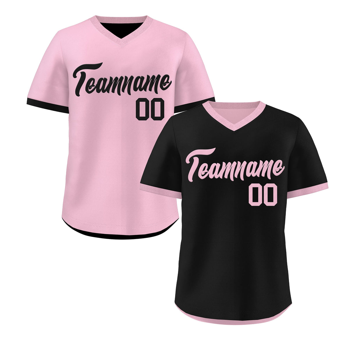 Custom Light Pink Black Reversible Classic Style Breathable Baseball Jersey| KXKSHOP