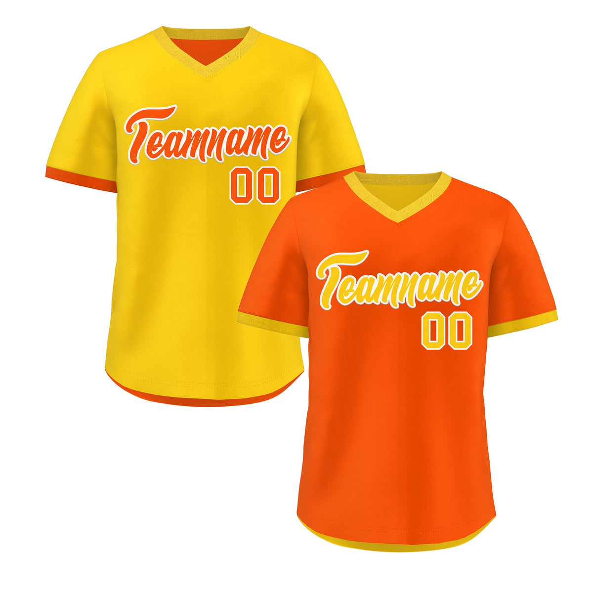 Custom Gold Orange Reversible Classic Style Lightweight Baseball Jersey| KXKSHOP